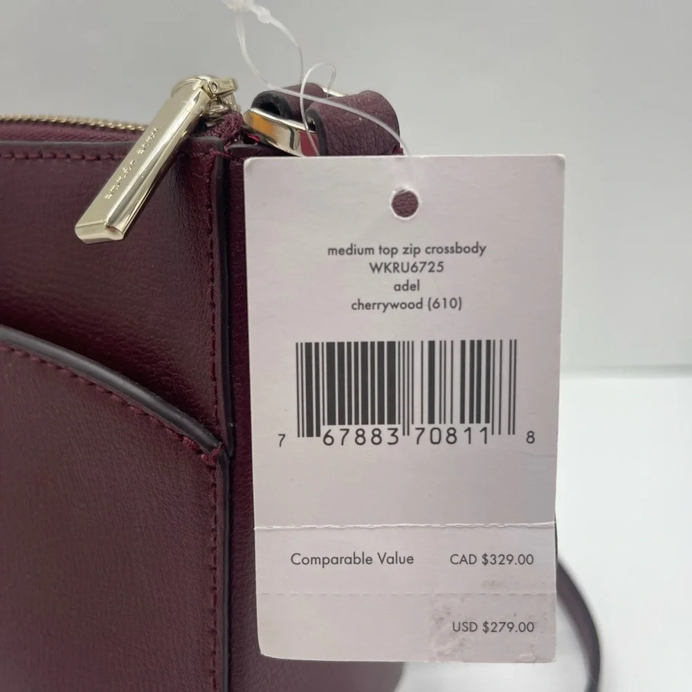 Kate Spade New York Adel medium top zip crossbody satchel
Cherrywood
NWT - Picture 3 of 16
